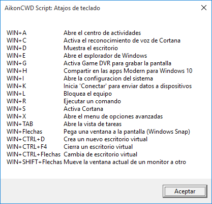 atajos windows 10
