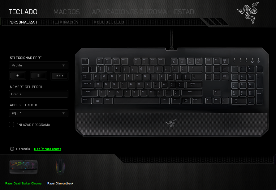 1. Razer Deathstalker Chroma personalizar