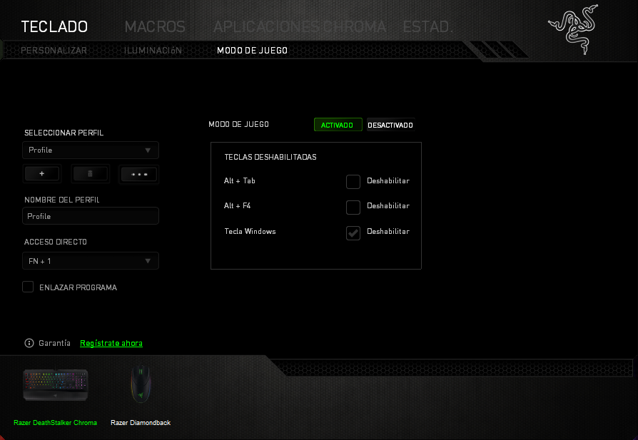 3. Razer Deathstalker Chroma modo de juego