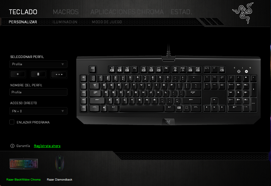 teclado personalizar blackwidow chroma