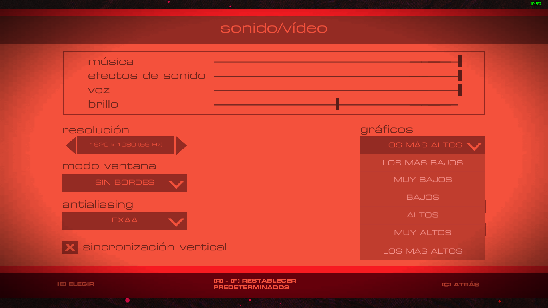 Headlander opciones graficas