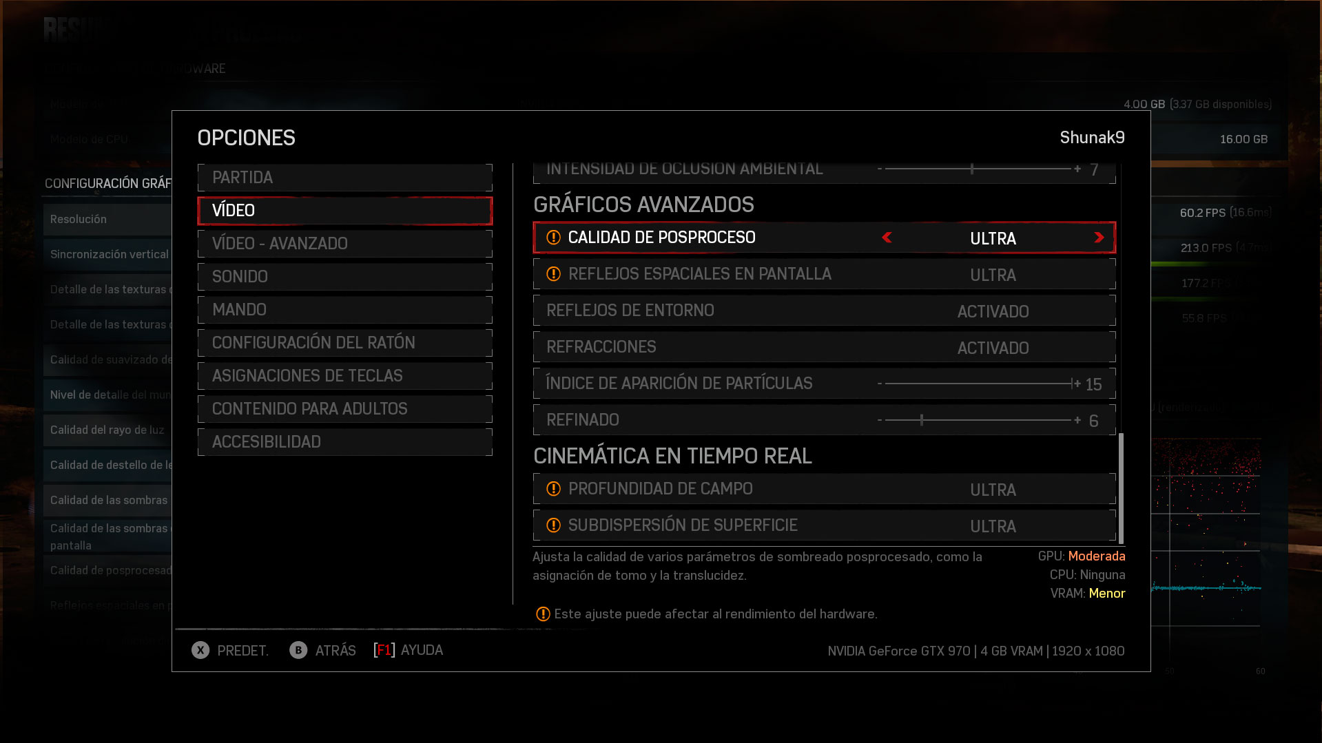 Ajustes gráficos Gears of War 4 5