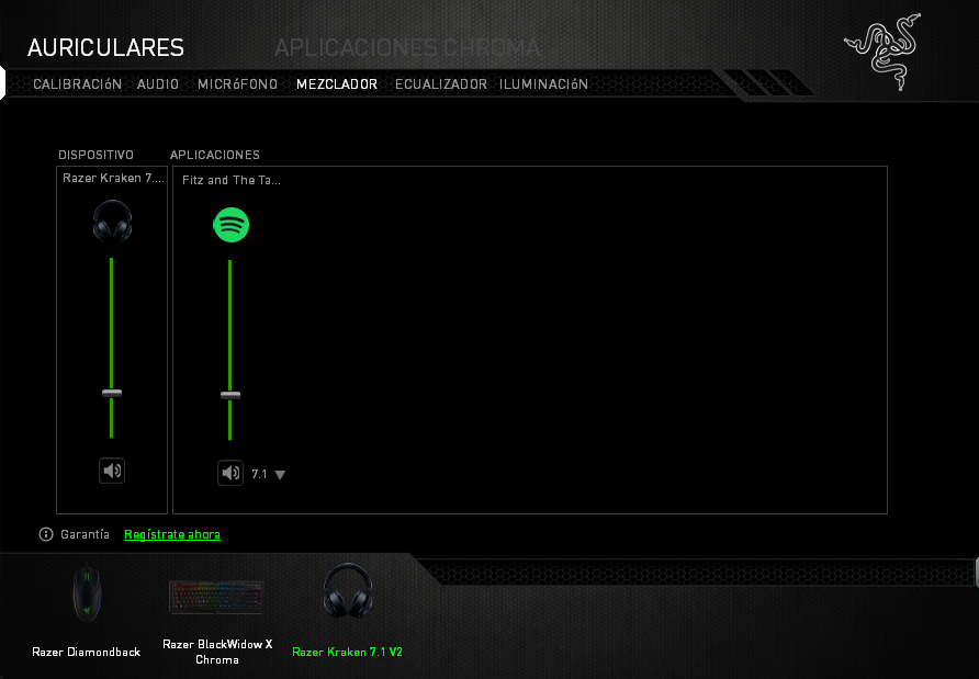 Razer Kraken 7.1 V2 mezclador