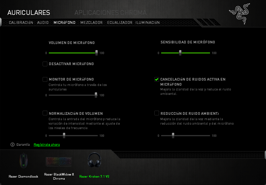 Razer Kraken 7.1 V2 microfono