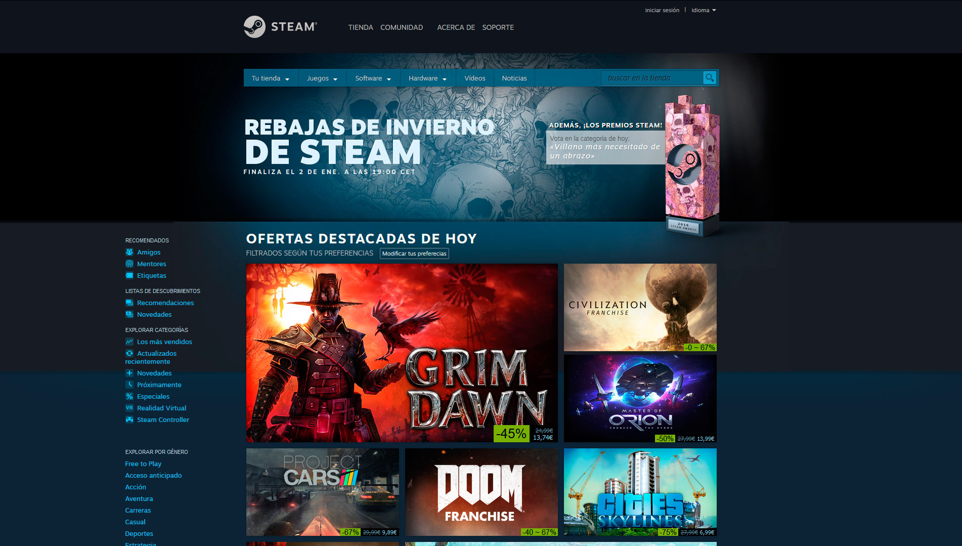 rebajas de invierno 2016 en steam