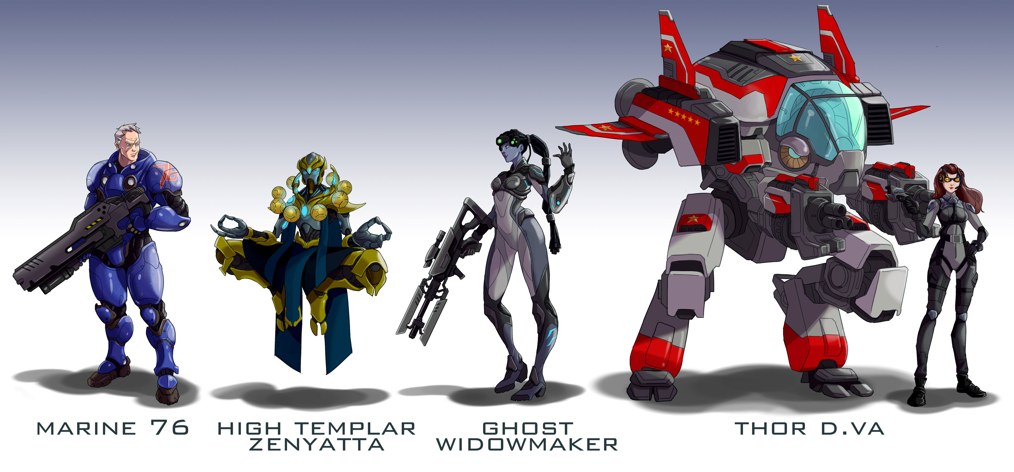 Overwatch Blizzard mashup skins Starcraft
