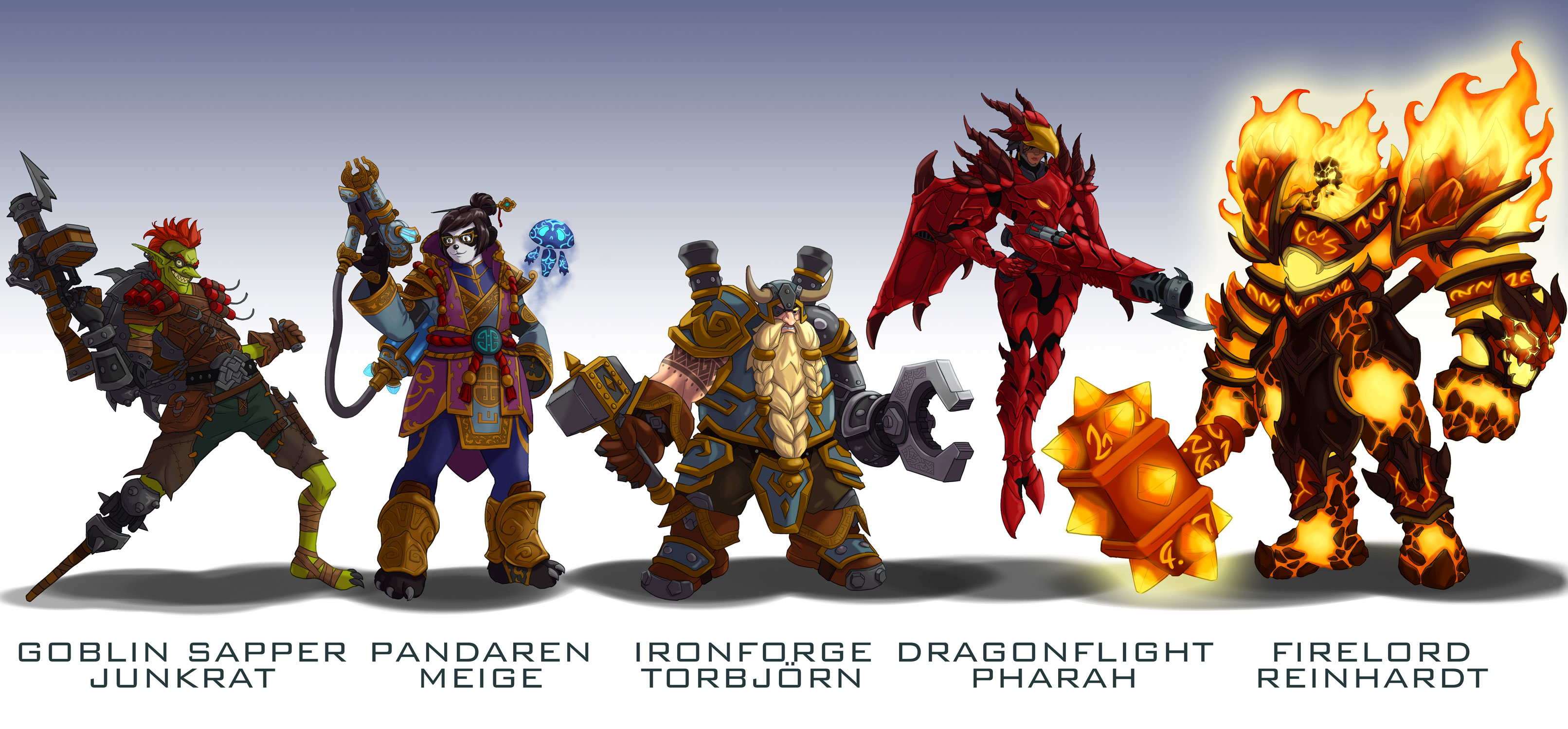 Overwatch Blizzard mashup skins Warcraft