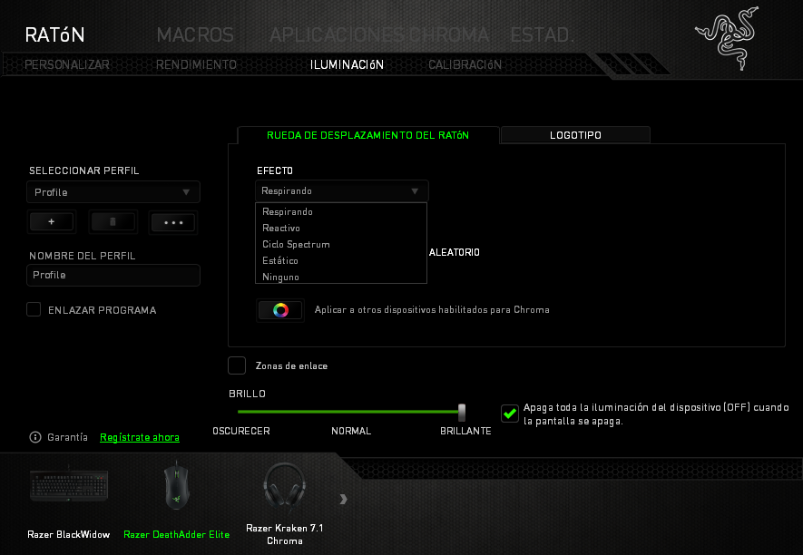 Razer Deathadder Elite 3 Iluminación