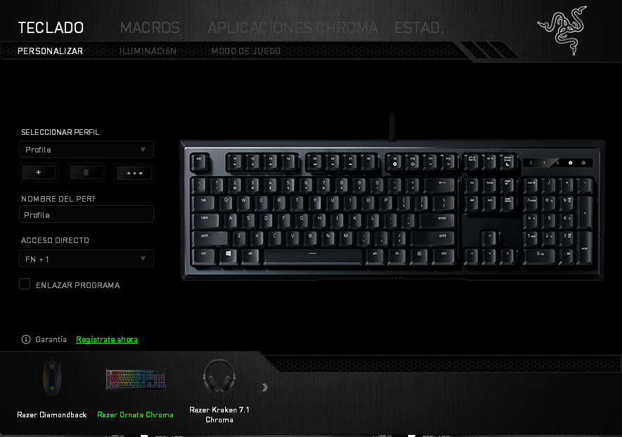 Razer Ornata 1 Personalizacion