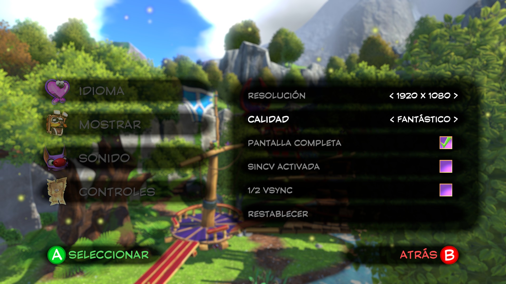 Yooka Laylee Análisis Ajustes Gráficos