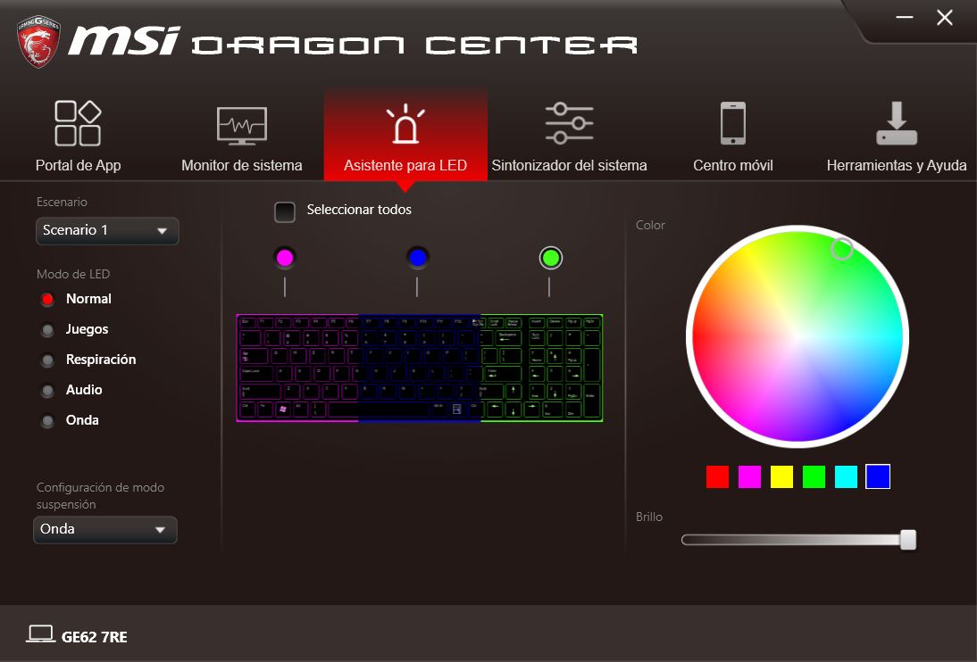 MSI DRAGON CENTER GE62 7RE 3