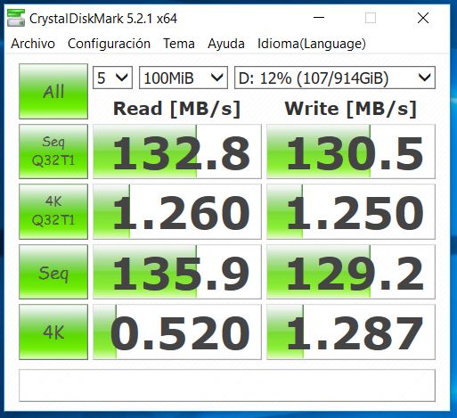 MSI GE62 7RE Apache Pro Análisis CrystalDiskMark HDD
