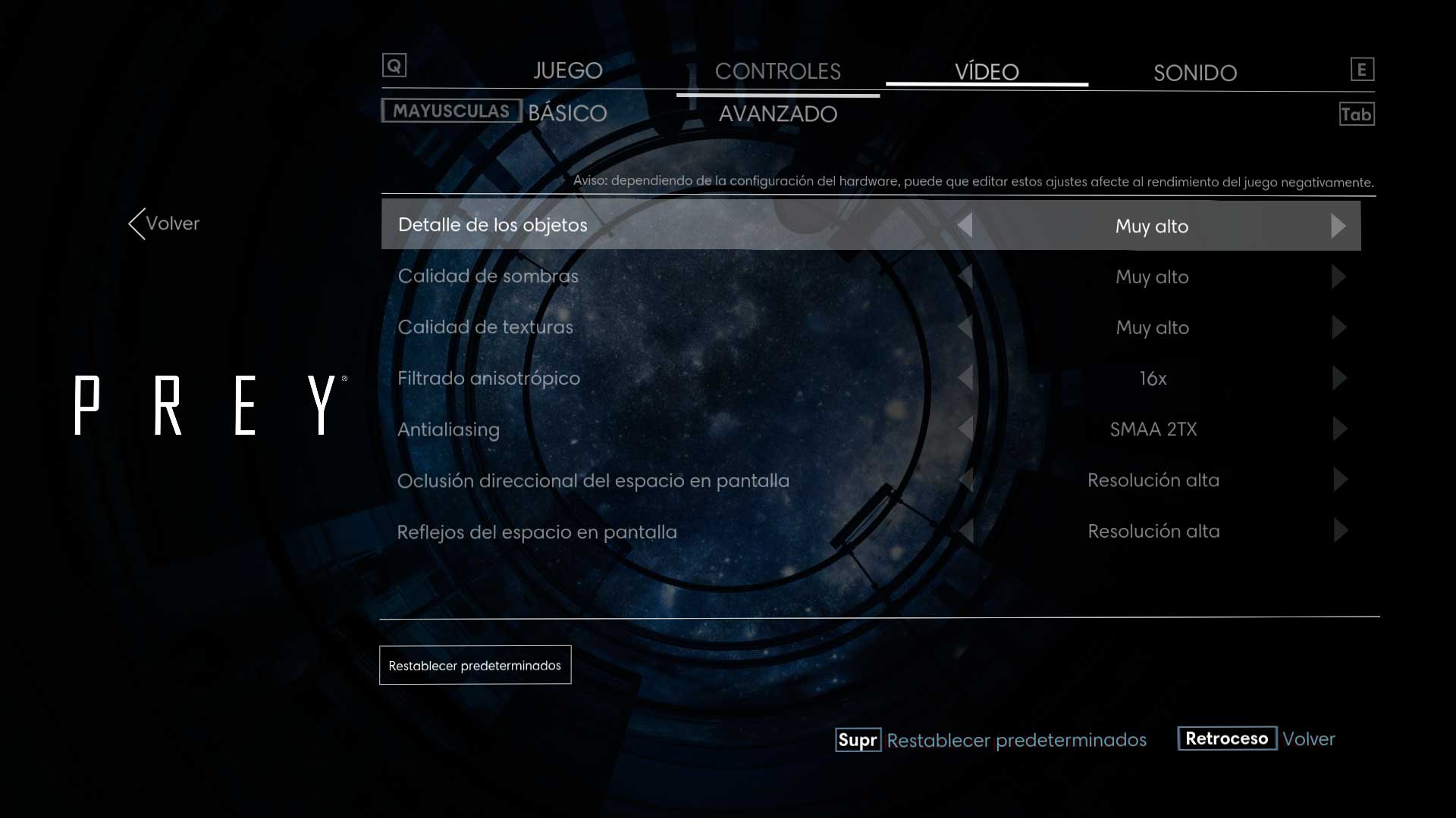 Prey Análisis Ajustes 2