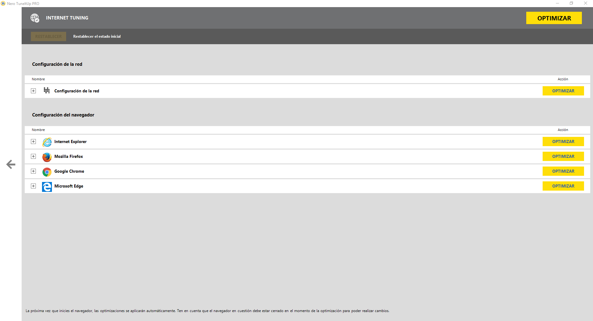 Nero TuneltUp Impresiones Software 7