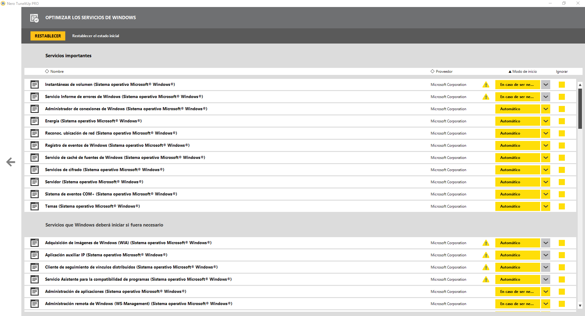 Nero TuneltUp Impresiones Software 8