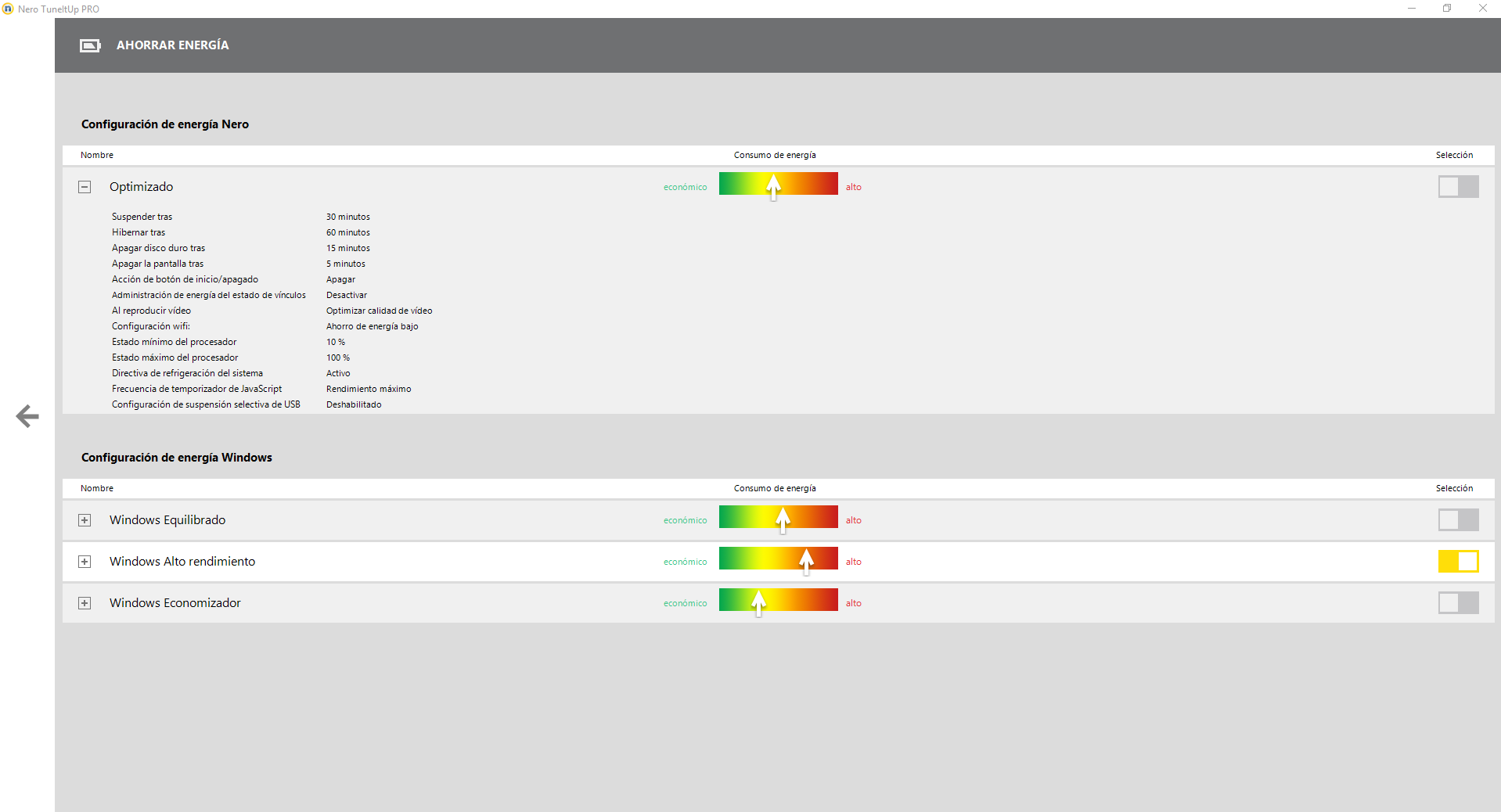 Nero TuneltUp Impresiones Software 9