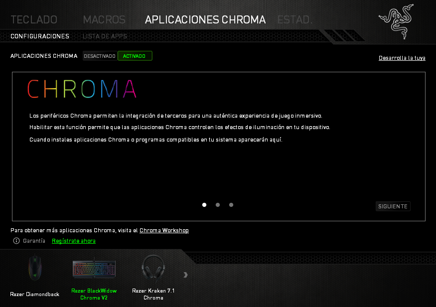Razer Blackwidow Chroma v2 Análisis APP