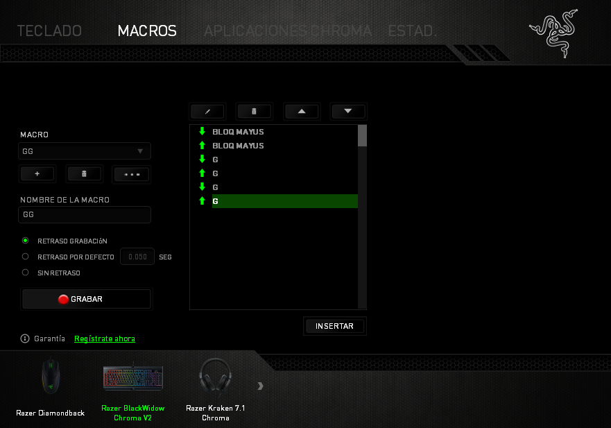 Razer Blackwidow Chroma v2 Análisis Macros