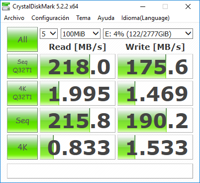 MSI Aegis Ti3 Análisis - CrystalDiskMark HDD
