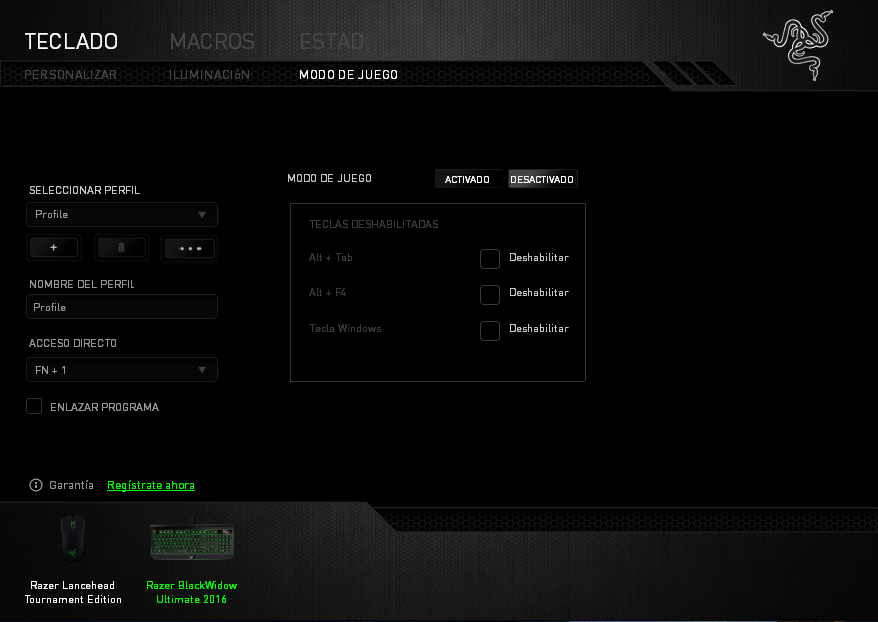 Razer Blackwidow Ultimate 2016 Análisis Teclado Modo Juego