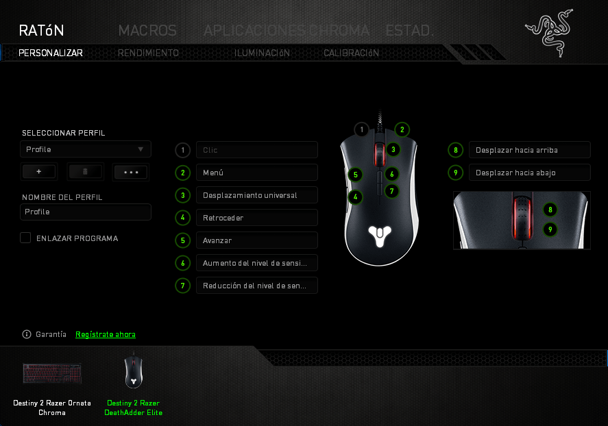 Destiny 2 Razer Deathadder Elite