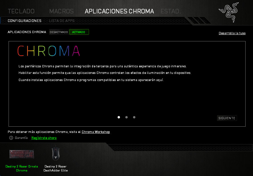 Destiny 2 Razer Ornata Chroma