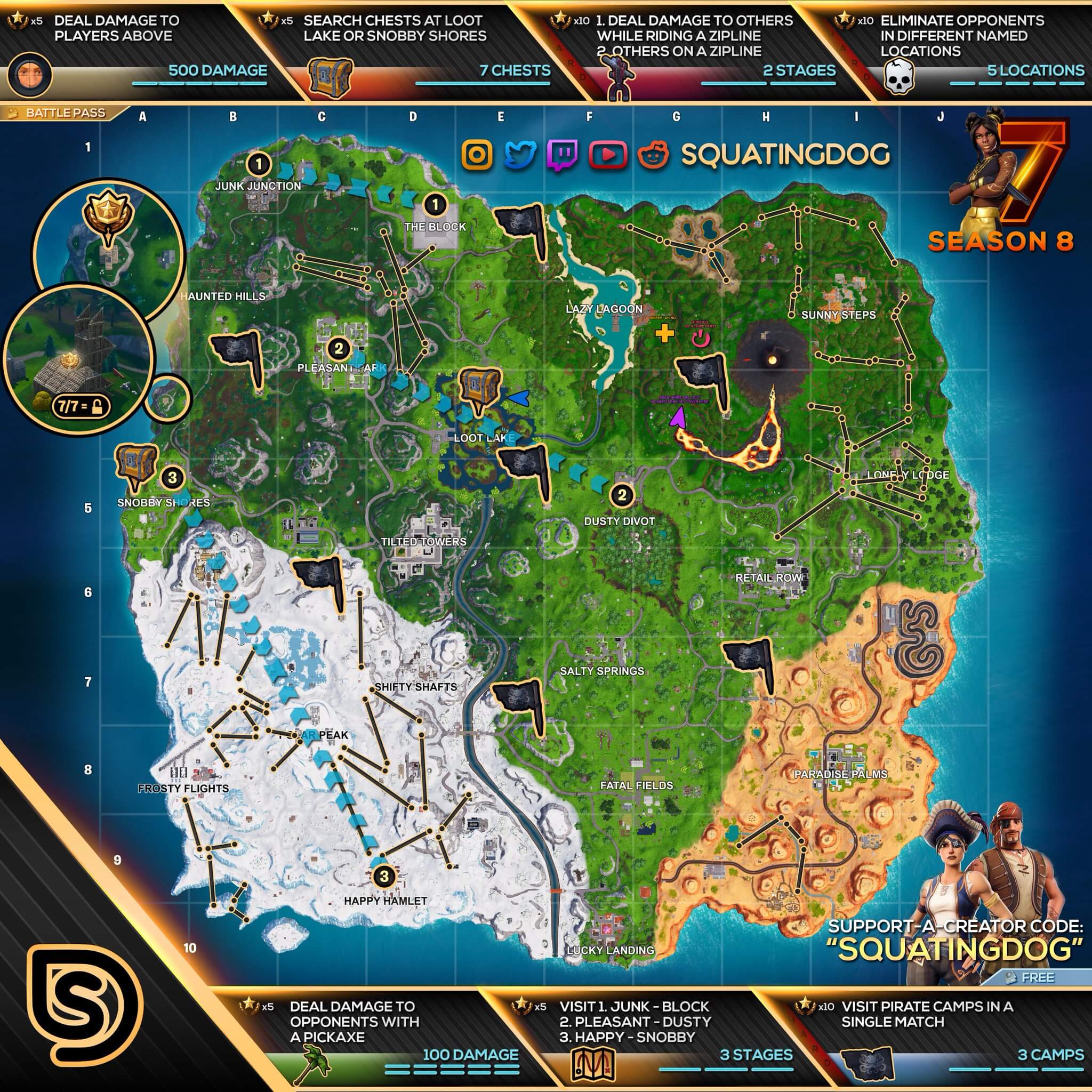Fortnite Mapa semana 7 de la temporada 8