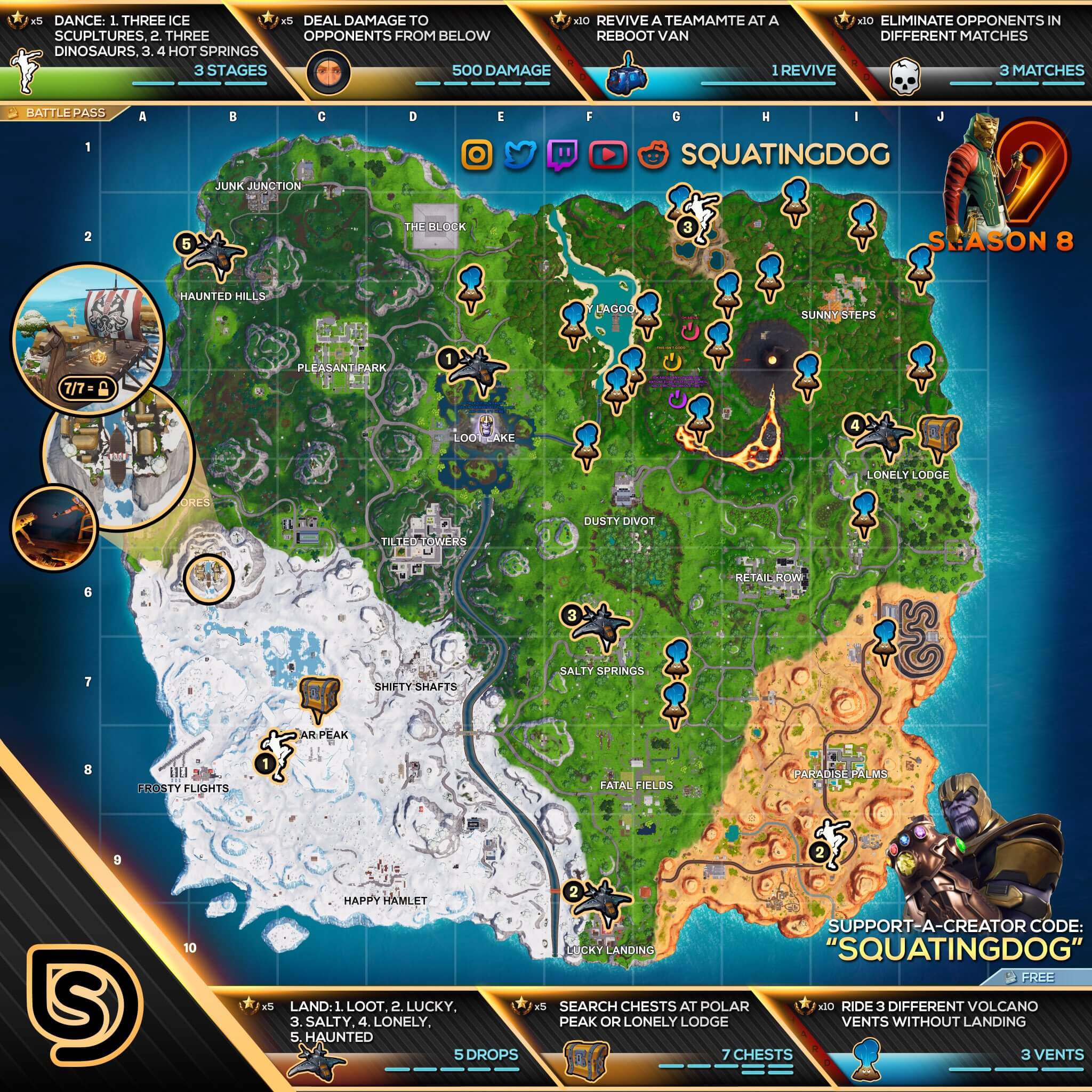 Fortnite Mapa semana 9 temporada 8