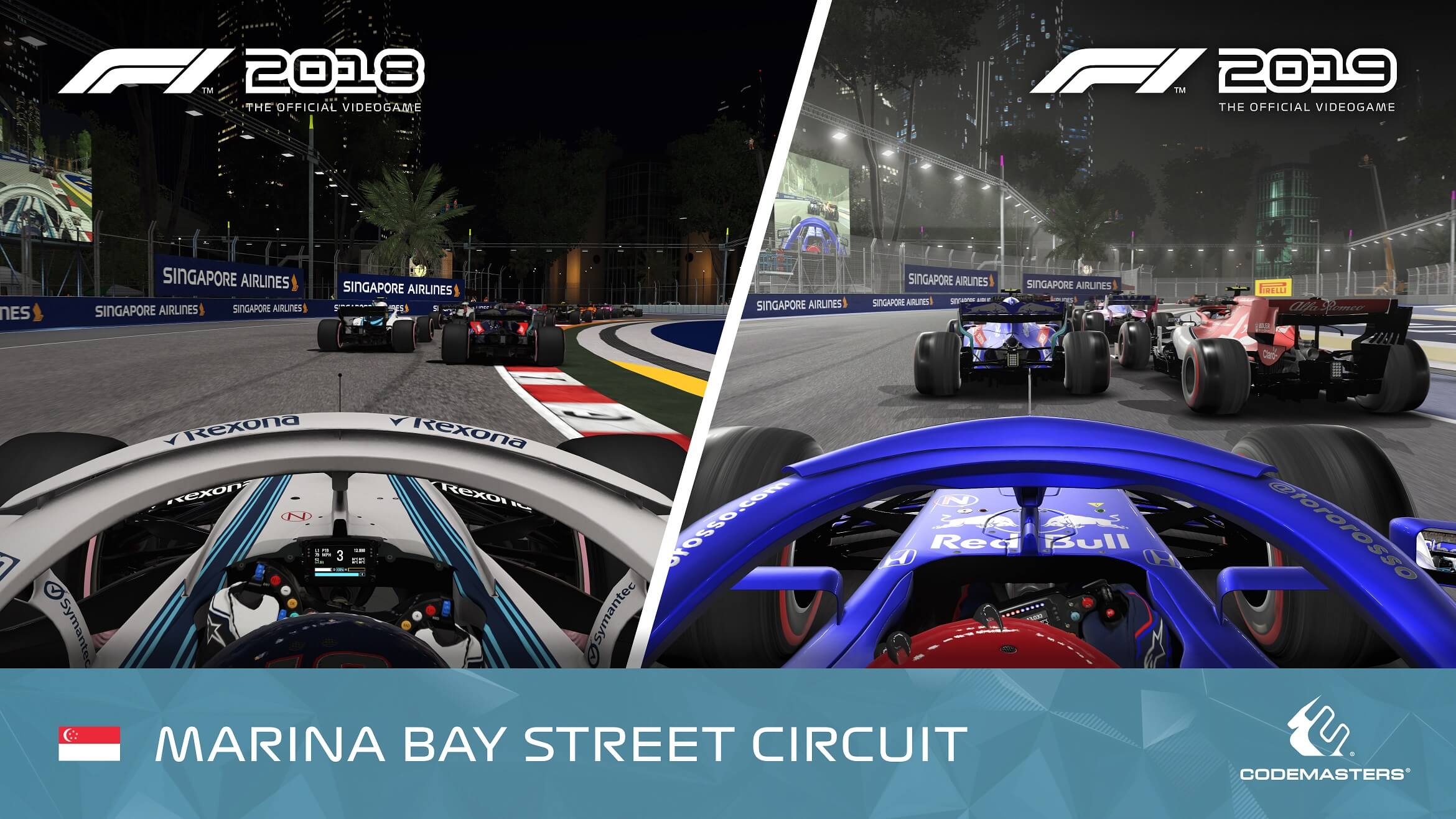 F1 2018 vs F1 2019 Singapore