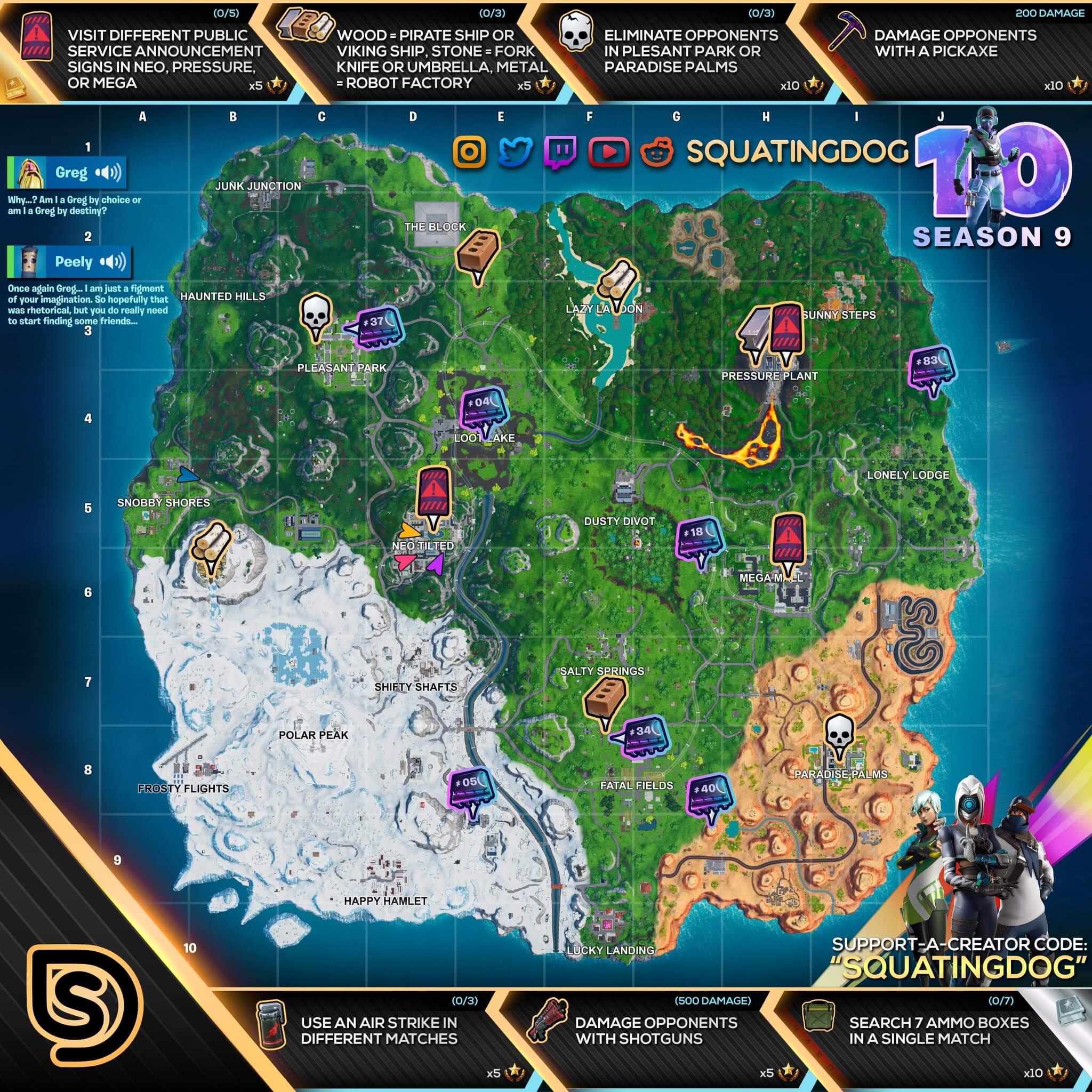 Fortnite Mapa Temporada 9 Semana 10