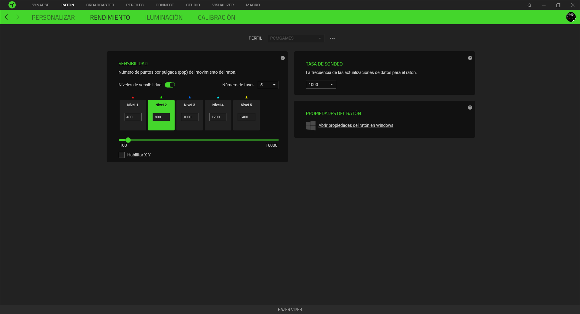 Razer Viper Análisis Razer Synapse 3 2