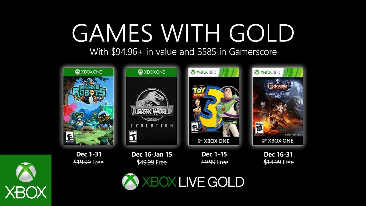 Xbox Gold Diciembre 2019