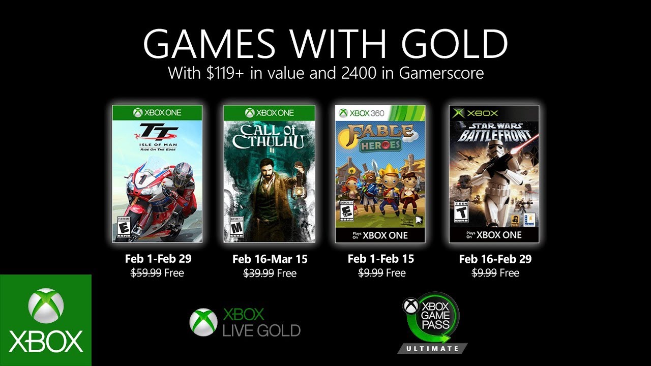 Xbox Gold Febrero 2020