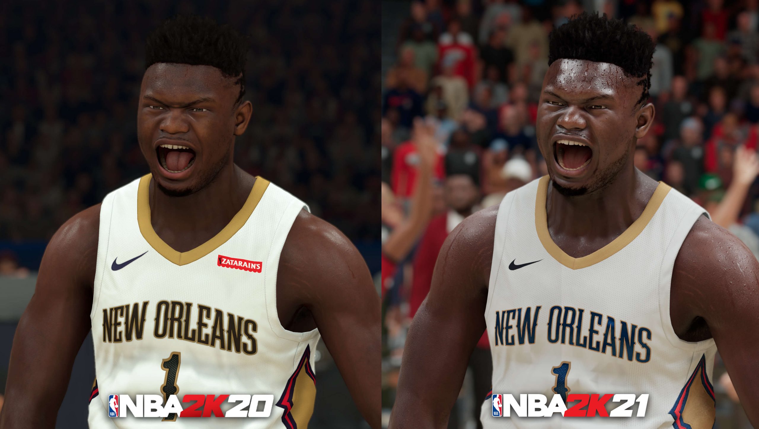 NBA 2K21 Next Gen Zion Williamson Comparison NBA 2K20 scaled
