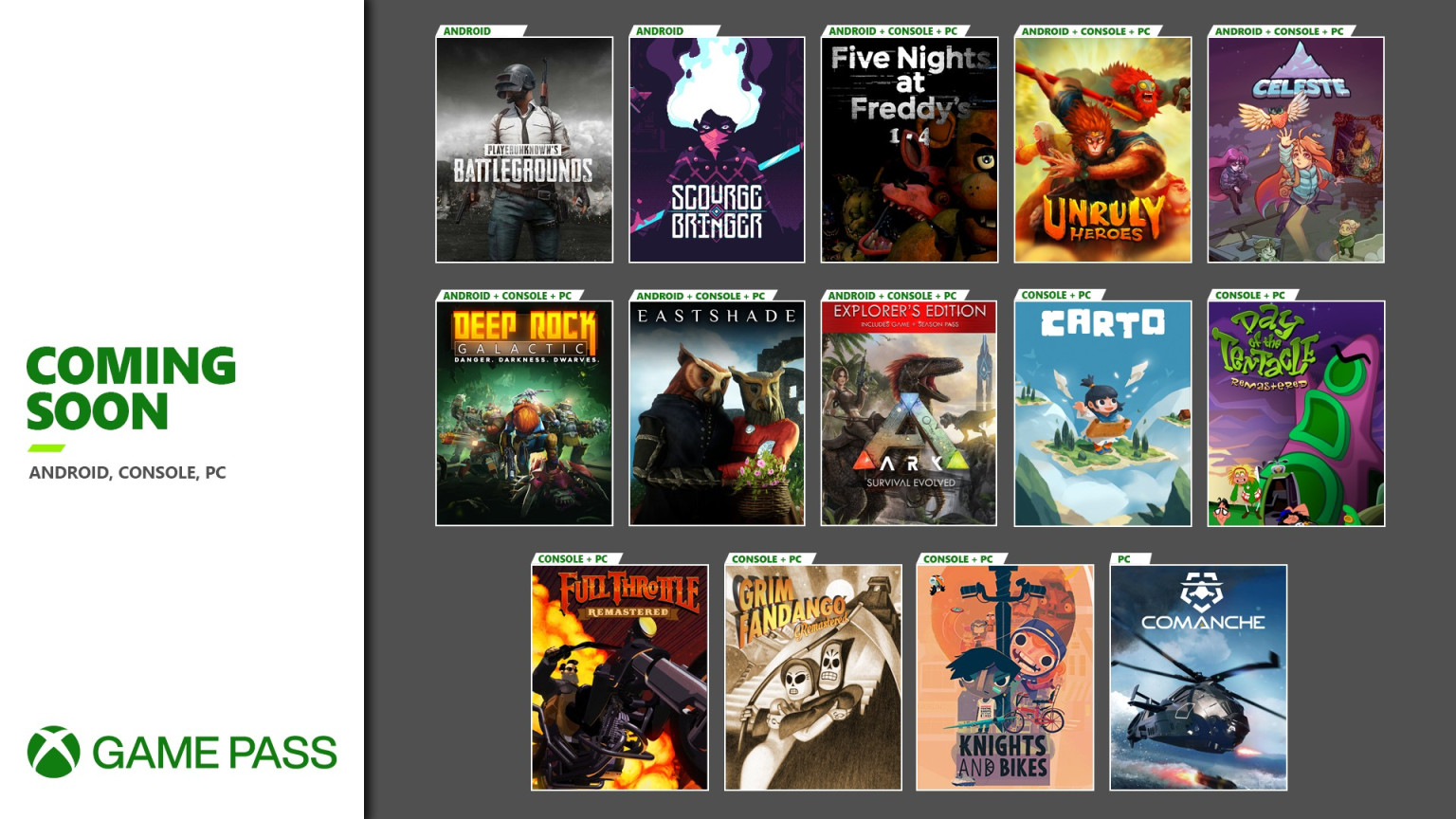 Xbox Game Pass Octubre noviembre 2020