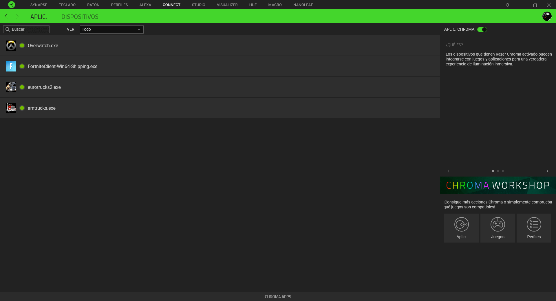 Razer BlackWidow V3 PRO Analisis Razer Synapse 7