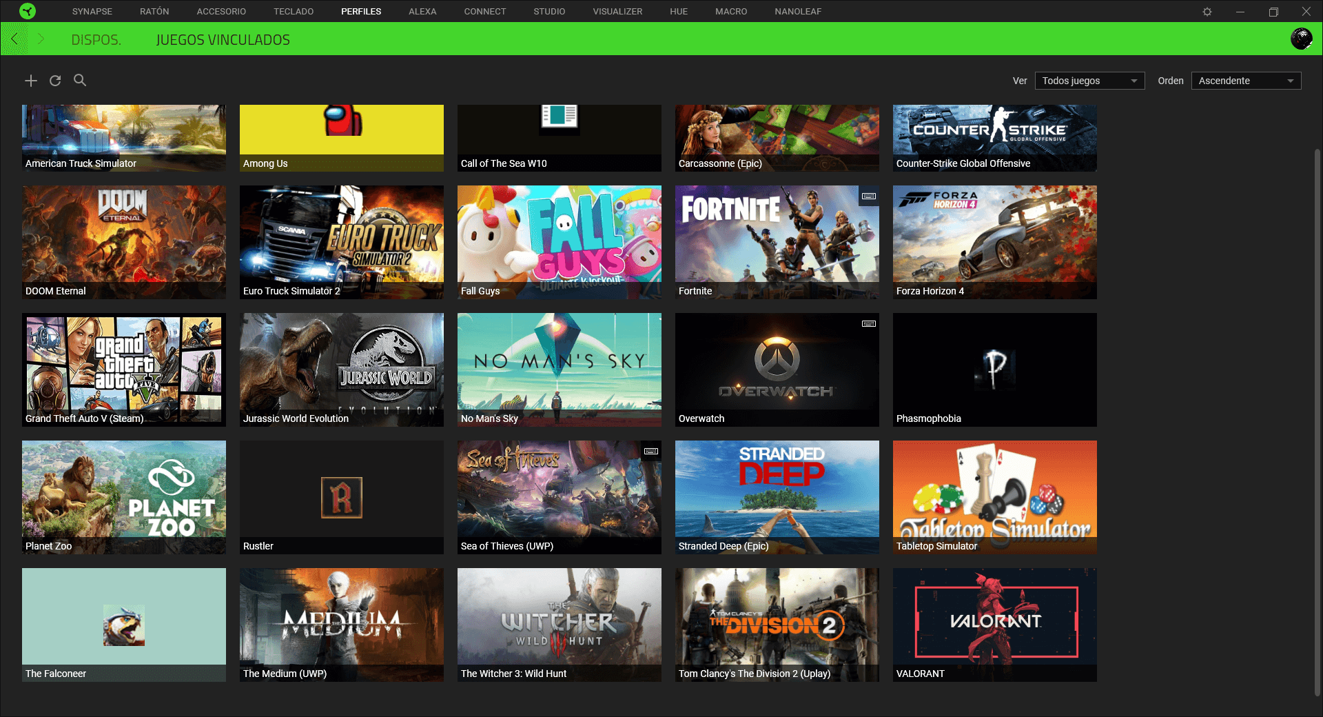 Razer Viper 8KHz Analisis Razer Synapse 5