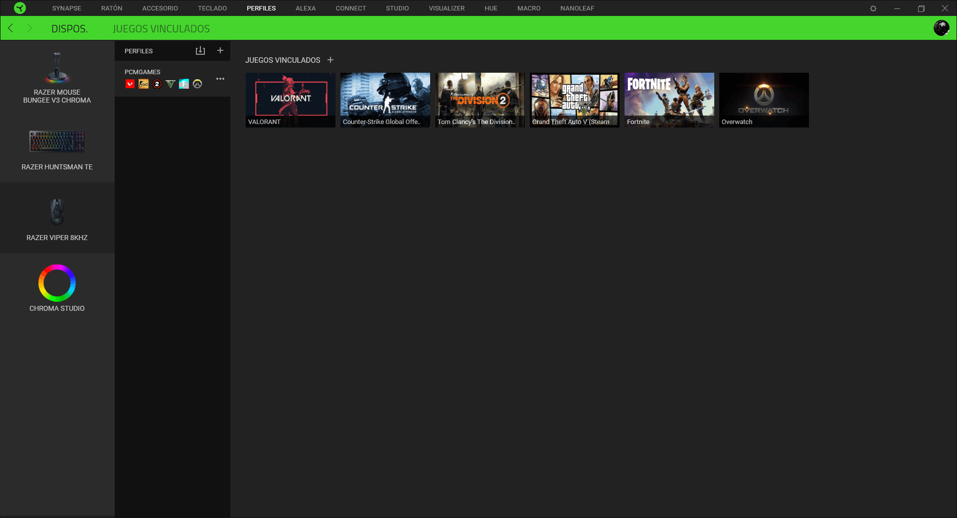 Razer Viper 8KHz Analisis Razer Synapse 6