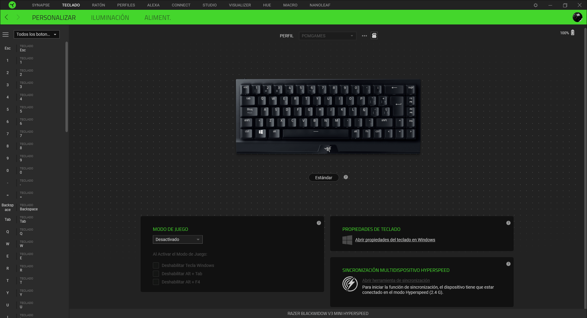 Razer BlackWidow V3 Mini HyperSpeed