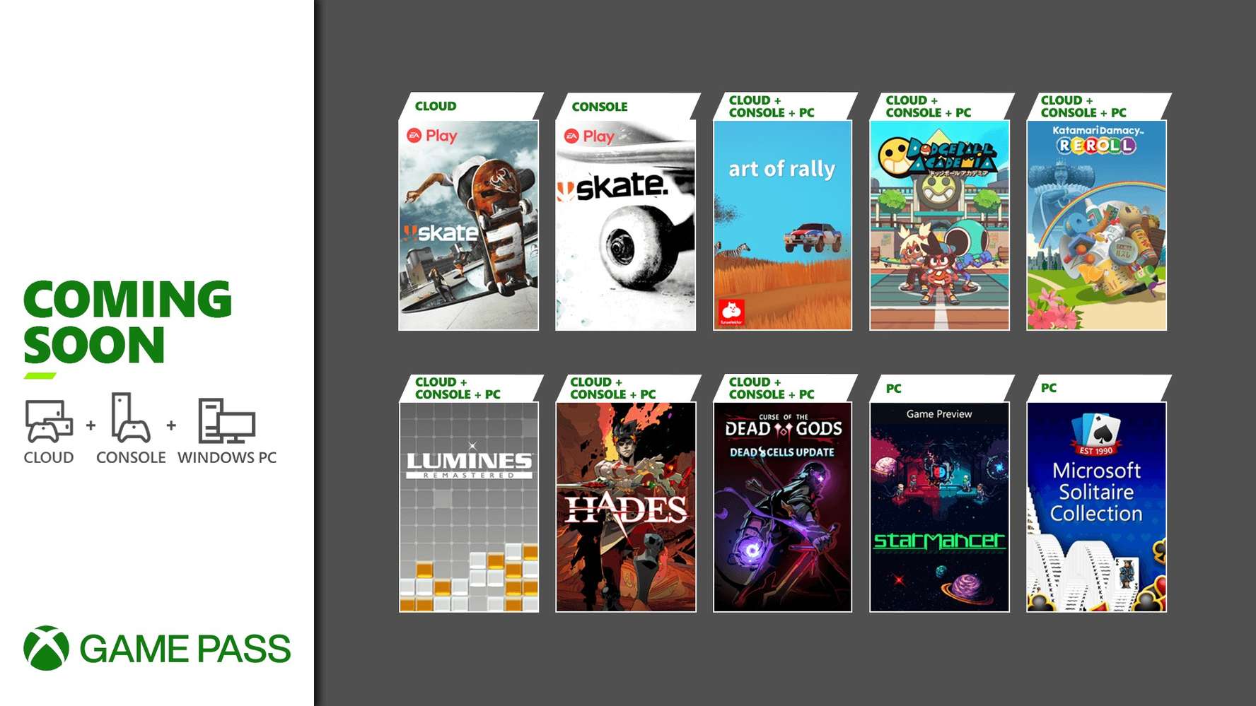 Xbox Game Pass de agosto 2021