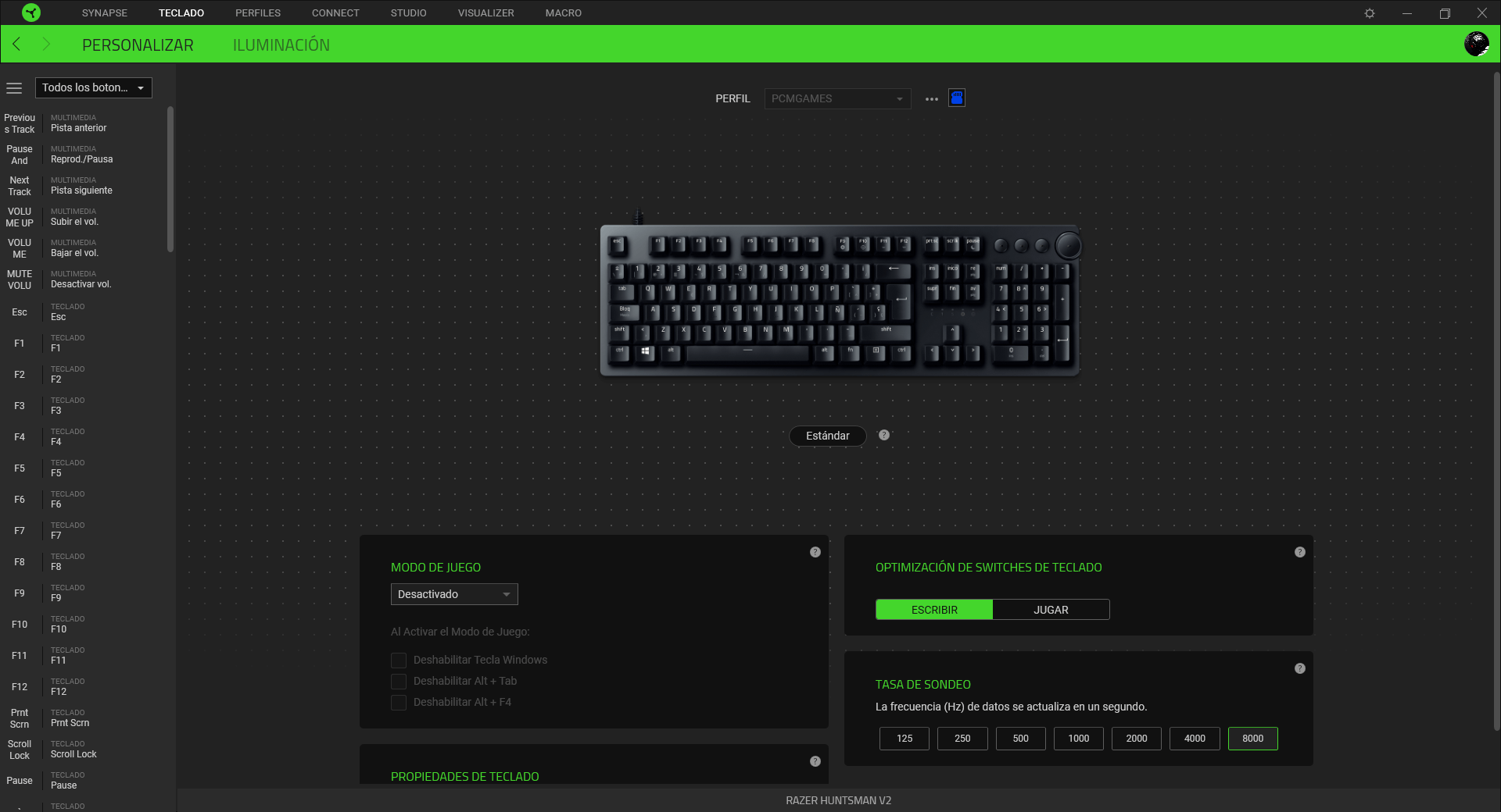 Razer Huntsman V2 Analisis Software 1