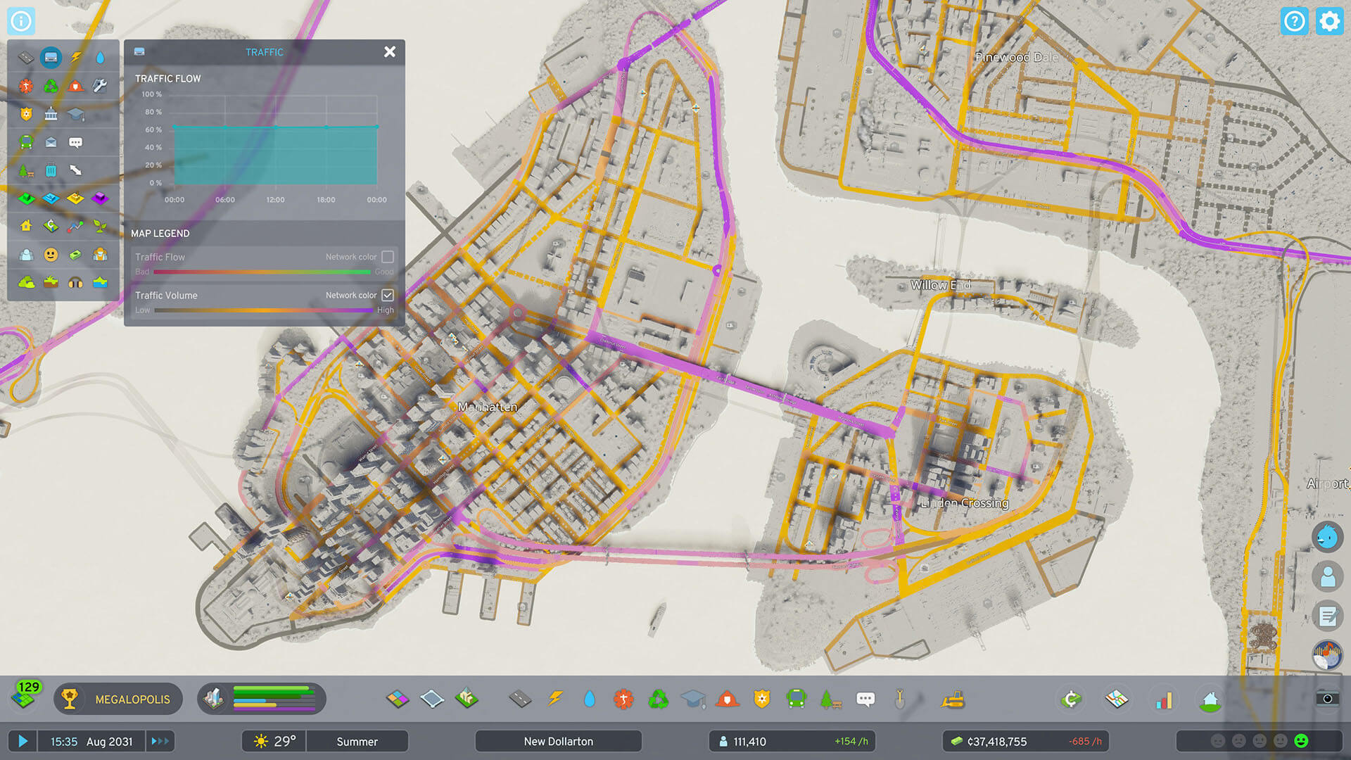 tráfico de Cities: Skylines 2