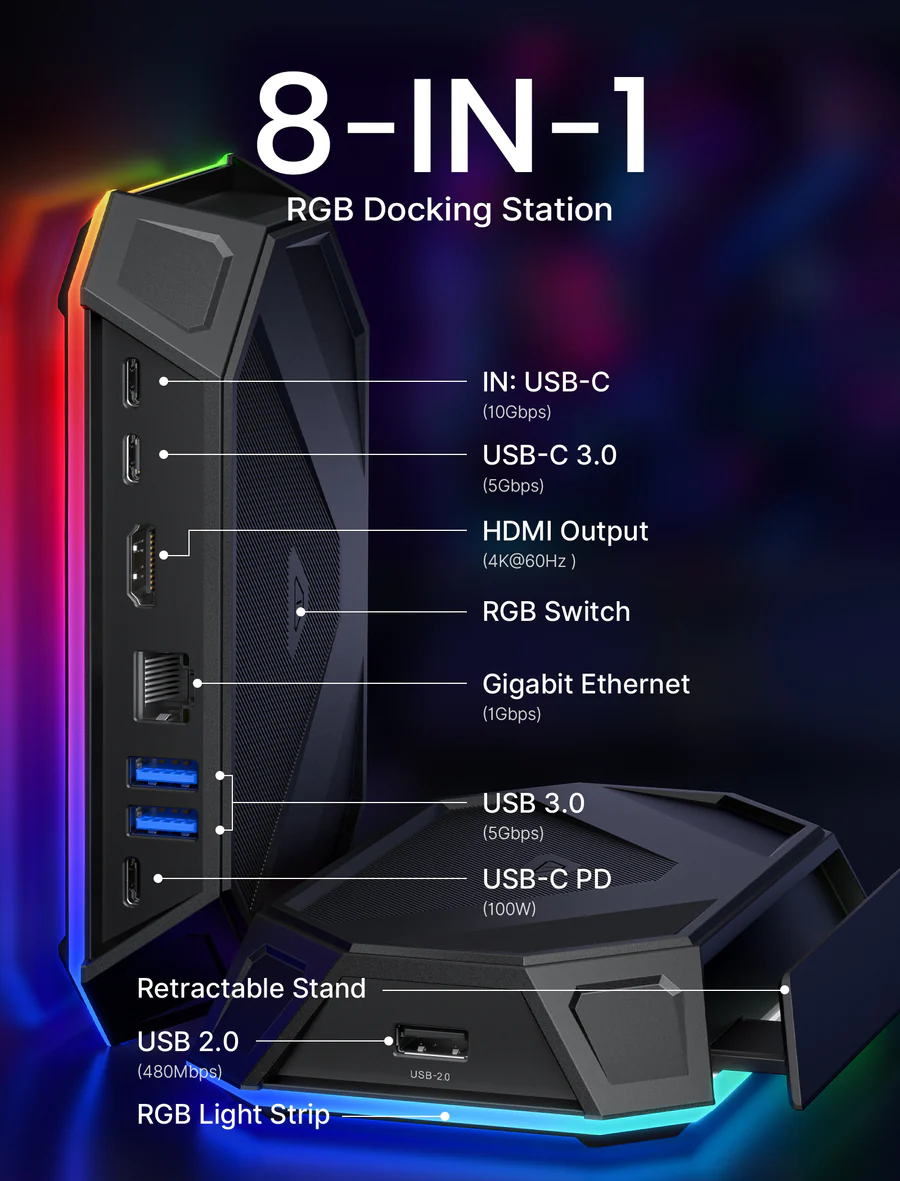 JSAUX RGB Docking Station Analisis Producto 3