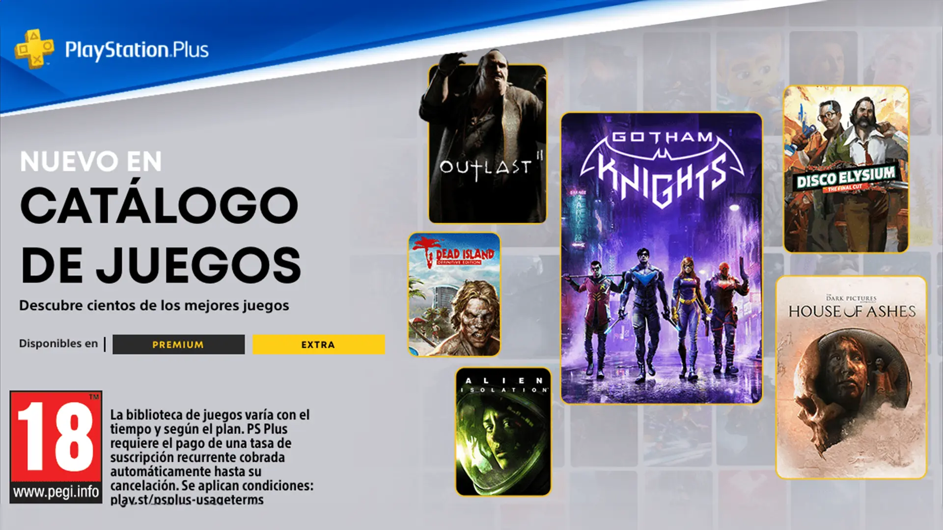 PlayStation Plus Extra y Premium - Octubre 2023