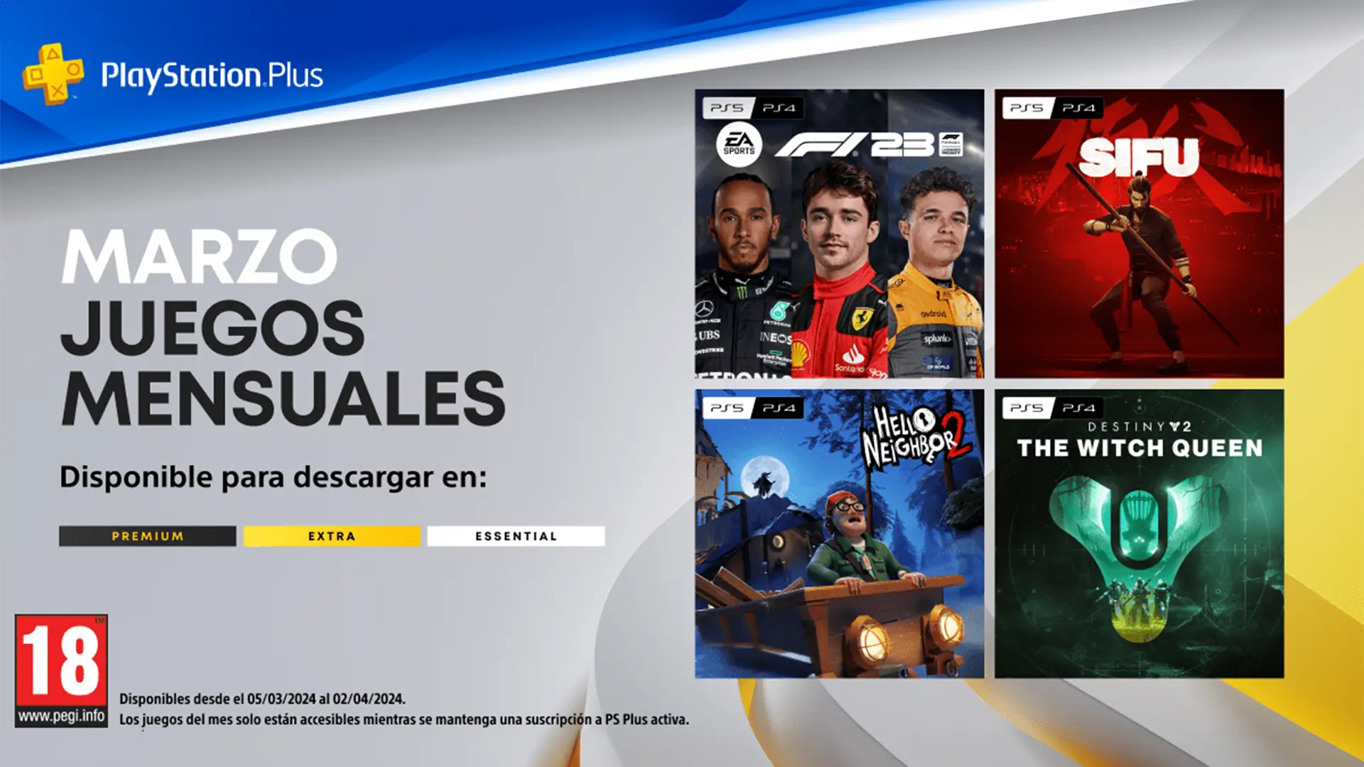 PlayStation Plus de marzo 2024