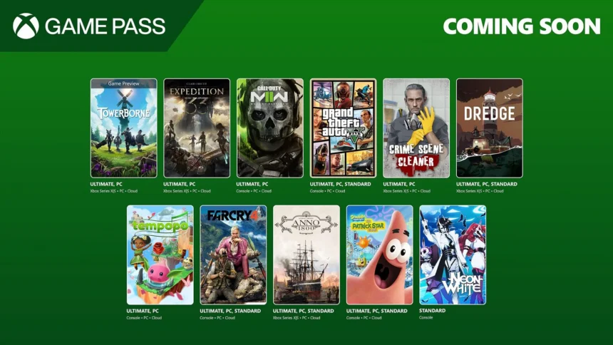 Xbox Game Pass de abril 2025